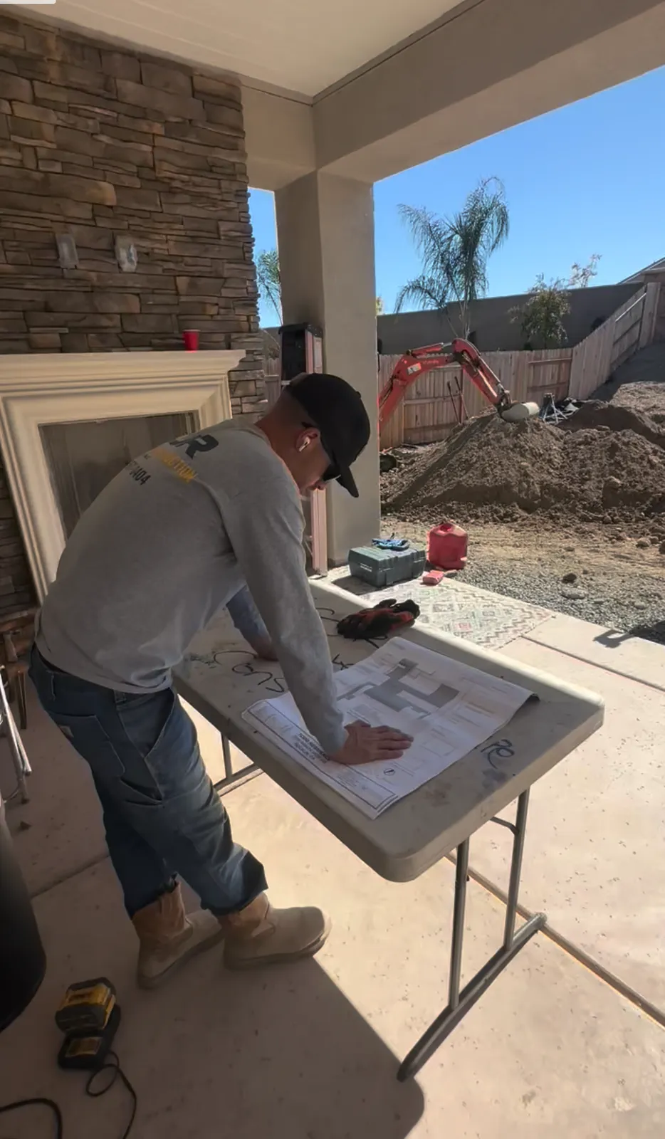 Pre-construction planning on a CJR pool project, photo 2