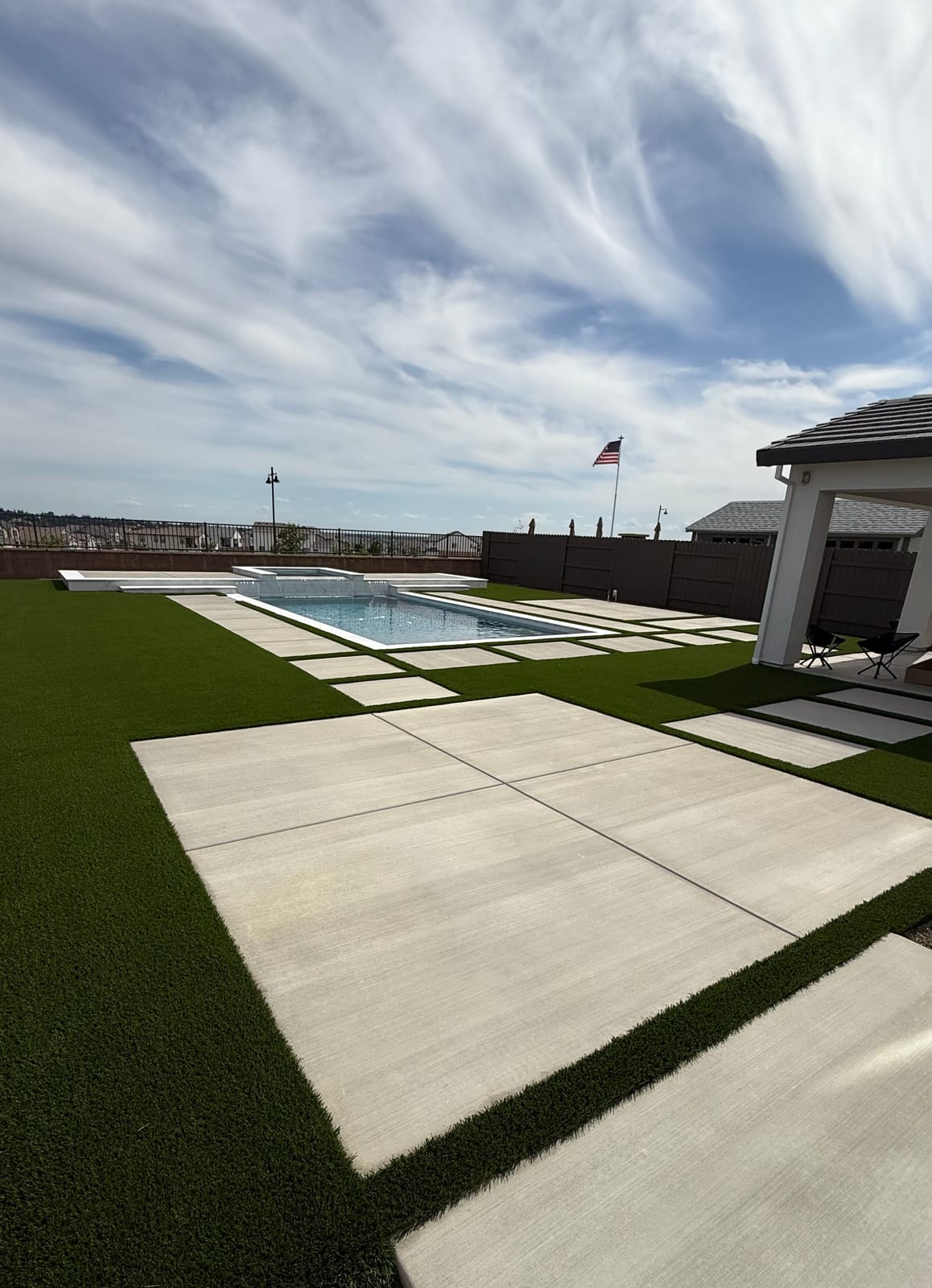 Pool, Turf & Paver Patio