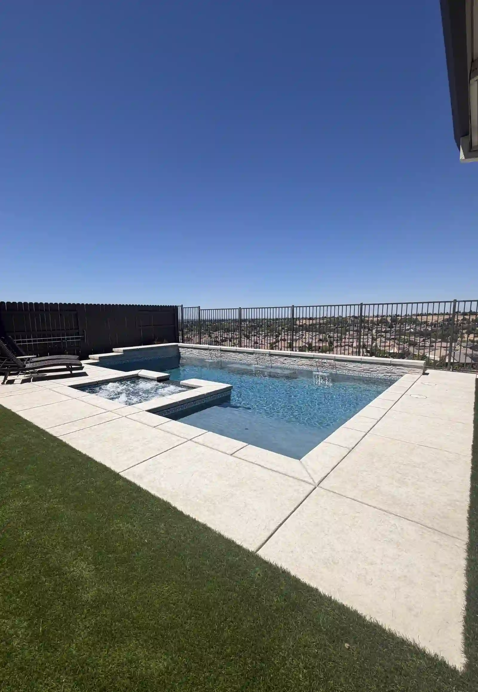 Custom pool and backyard completed by CJR in Whitney Ranch, Rocklin, California